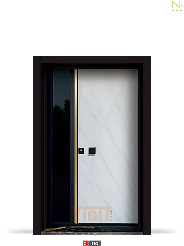 Siyah-Altın Kontrast Kompozit Kapı Modeli YC 110