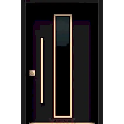 Siyah ve Altın Aksanlı Kompozit Kapı Modeli YC 112